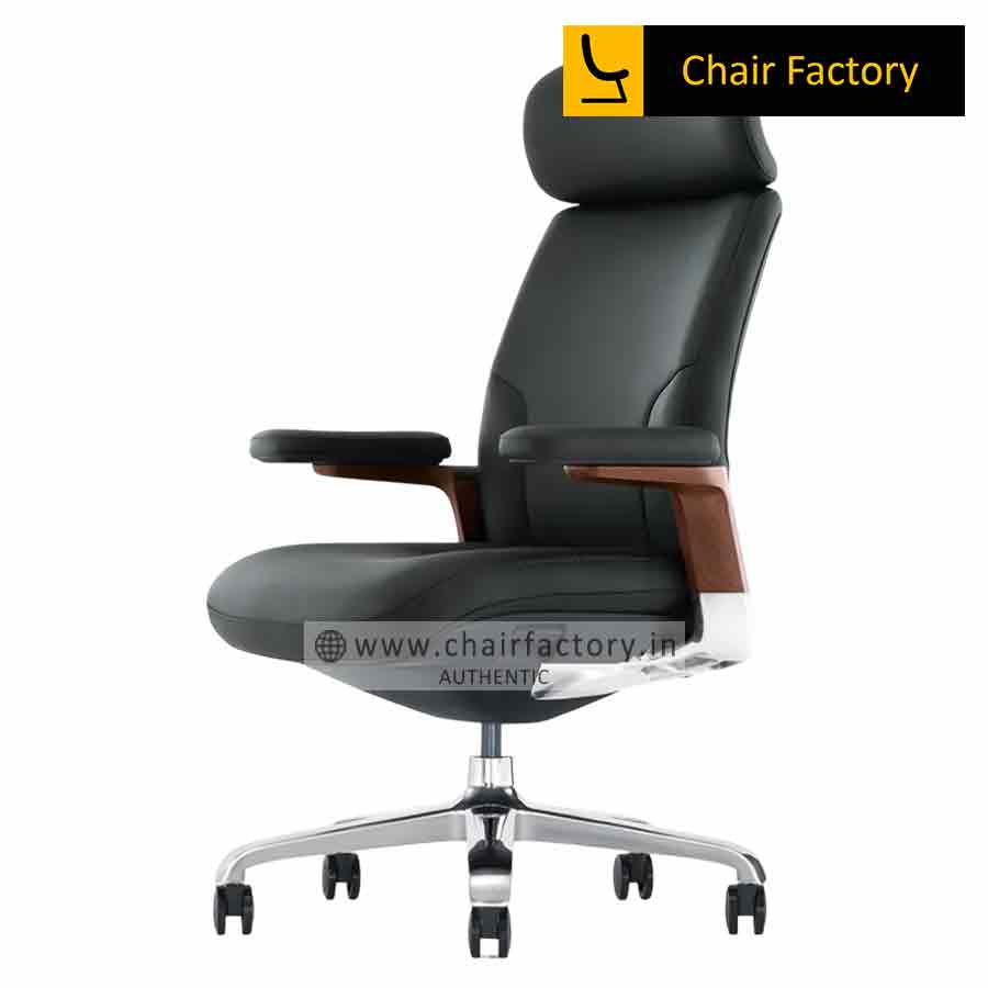  Stallion High Back Green 100% Genuine Leather Office Chair 